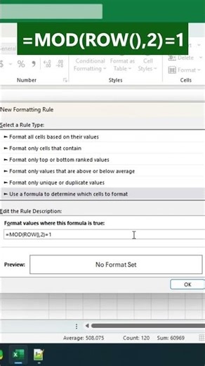 Shade Alternate Rows with Conditional Formatting in Excel #excelwithbrainbell #excel
