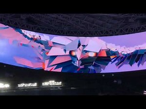 The Atlanta Falcons take the field for the first time at Mercedes-Benz Stadium