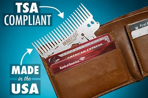 Headgehog Multi-tool Comb fits in your wallet.