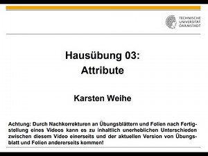 Übungsblatt 03 Attribute