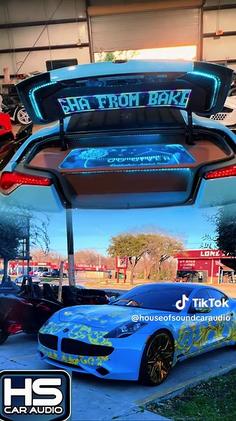 Another masterpiece rolled out of House of Sound! This 2012 Fisker Karma came in for a full custom transformation — and we delivered big. We built a complete custom trunk setup featuring: 🔹 Plexiglass LED display panel 🔹 Custom vinyl design & lighting accents 🔹 Dual 12” DD Audio subwoofers 🔹 Custom enclosure tuned for clean, deep bass 🔹 High-power amplifiers 🔹 Perfect fit & finish with luxury-car detail From the lighting to the sound, every detail was crafted to stand out. If you want your