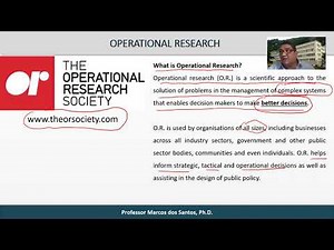 What is Operational Research? Explained by Prof. Marcos Santos (more than 500 papers published)