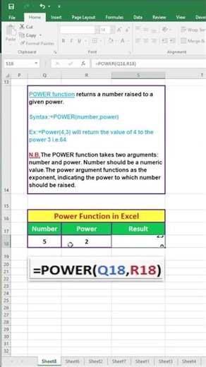 Power Function in Excel | Power Formula in Excel