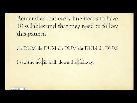 writing in iambic pentameter