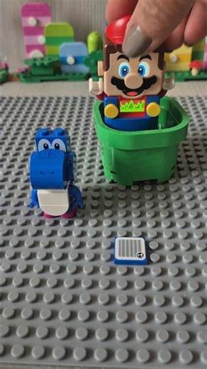 Lego Mario and blue yoshi #legosupermario #supermario #lego #funbuildingblocks