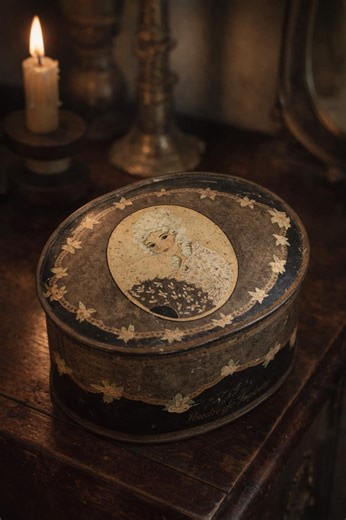 Antique French Poudre De Toilette Tin Box, Art Nouveau Vanity Powder Container, Early 1900s Boudoir Decor - Etsy