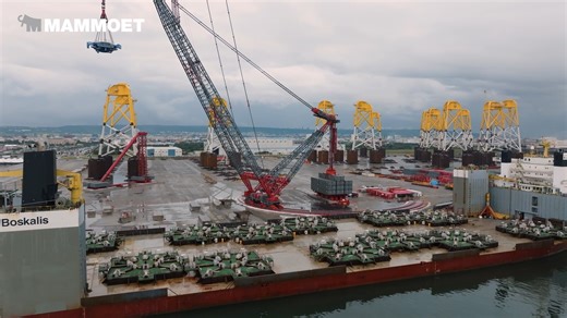 A major milestone for Ørsted: all wind turbines now installed at Greater Changhua 2b and 4 offshore wind farms! Last year, Mammoet-Giant Taiwan proudly supported the project at Taichung Port during foundation marshalling, lifting 66 suction bucket jackets using Mammoet’s 5,000-tonne SK350 ring crane. Using a ring crane lifting approach instead of RoRo reduced dependence on tidal windows, minimized vessel turnaround times, and helped avoid vessel waiting time and offshore installation delays. Con