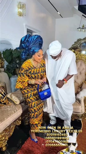 YEYEMESHO LIZZYANJORIN LUXURY FABRICS, ABUJA on Instagram: ""Valentine don land again, see as me and my Oga dey rock YEYEMESHO luxury native attire for sitting room like say na ro yal rumble 😂💃🕺. I dey tease am, he dey pursue me like Area boys dey chase free Indomie, then we switch to slow whine to love song – chemistry wey dey make single people scroll fast before hypertension catch them! 😏❤️ See ehn, if your man no fit match your steeze this 2026, abeg collect certificate of singlehood sha