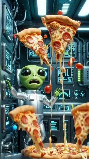 Alien Pizza in Zero Gravity Goes Totally Wrong 🍕👽🚀😂