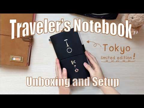 Let’s unbox and setup my Traveler’s Notebook: Tokyo limited edition!🗼🍵⋆｡°🍡°⋆. ࿔*:･