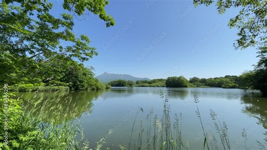 北海道の大沼国定公園と北海道駒ケ岳