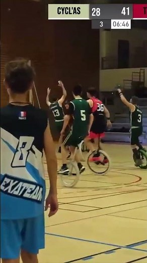 Unicycle Basketball Reverse Dunk