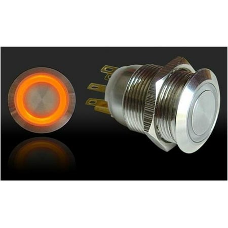 19mm Momentary Billet Button with LED Orange Ring - Walmart.ca