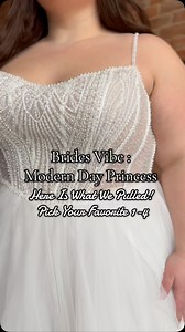 This bride wants to feel like a modern day princess on her wedding day! Help her choose! #wildrosebridal #vincennes #bridalshop #bride #bridetobe #bridalgown #wedding #weddingdress #weddinginspo #engaged #princess #modern #bridalreels #weddingreels | Wild Rose Bridal Vincennes