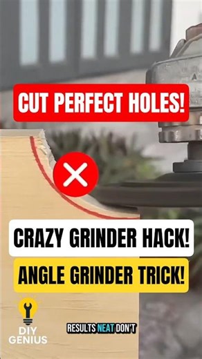 Genius Angle Grinder Trick to Cut Perfect Holes in Wood! #woodworking #wood #diy #lifehacks #shorts