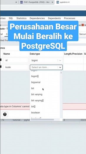 Belajar PostgreSQL di PHP #php #ecommerce #howto #shorts #tutorialphp