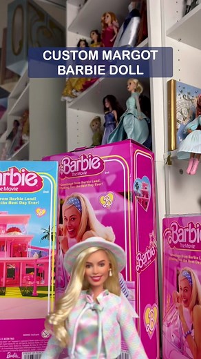 RETURN TO BARBIE LAND💖💖 After seeing the film I HAD to have this look in my collection! Margot is so stunning in every costume. After like 5 repaints I think i’ve finally got her face down to a science! #barbie #barbiethemovie #barbiemovie #margotrobbie #margot #ryangosling #ooakdoll #repaint #costume #barbiecore