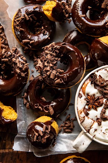 Baked Hot Chocolate Doughnuts.