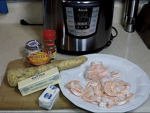 Pressure Cooker Horseradish Root Shrimp + Butter Scampi