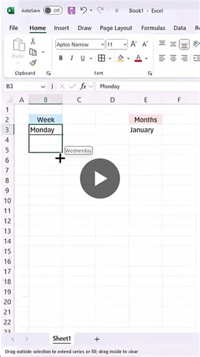 Excel AutoFill: Days Months Made Simple with Fill Handle | First Steps in Excel posted on the topic | LinkedIn