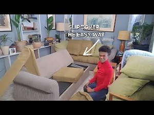 EASY DIY COUCH COVER FOR SECTIONAL ON A BUDGET | STEP-BY-STEP