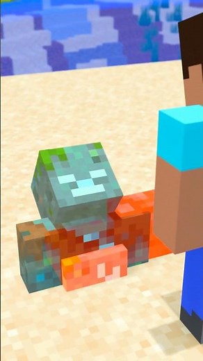 Steve and Alex pissed off the Drowned minecraft animation