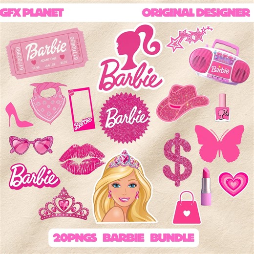 Barbiecore Bundle PNG SVG, Pink Girly Clipart Set, Barbie Style Aesthetic Graphics, Glam Girl Sublimation Bundle Download - Etsy