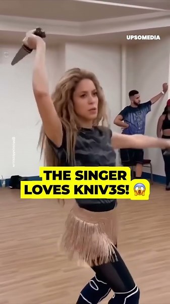 Shakira does a tribal dance with two knives #shorts