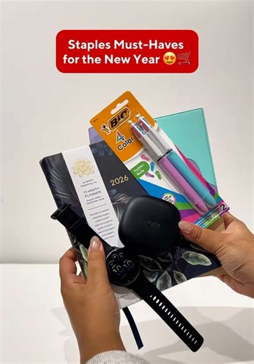 Start the new year off right! ✨ At Staples, we got the tools, tech, and stationery that will help you stay organized, inspired, and ready to tackle whatever the new year brings: ✅ Shokzcanada OpenFit 2 Open Ear Earbuds ✅ ThreeByThreeSeattle Metal Drawer Organizer Set ✅ LiveGryMattr 2026 Wall Calendar ✅ Garmin Vivoactive 6 Smartwatch ✅ Sellers Publishing 2026 High Note 17-Month Softcover Planner Shop all your essentials in-store or online at staples.ca #StaplesCanada #WorkLearnGrow #ProductivityT