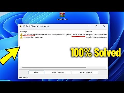 Checksum Error and File is Corrupt While Extracting By Winrar in Windows 11 / 10 /8/7 - How To Fix ✅