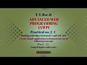 TYBSC IT Sem 5 AWP Practical 2-C |Create simple application to demonstrate use of following concepts