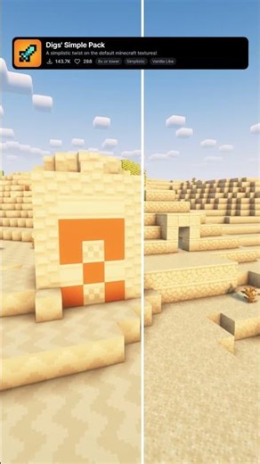 Best Minecraft Simplistic Resource Pack: Digs' Simple Pack #minecraft #shorts