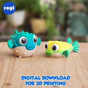 PUFFER FISH - Stl and 3MF Gidital File for 3D Printing, Flexible, Articulated, Toy - Etsy