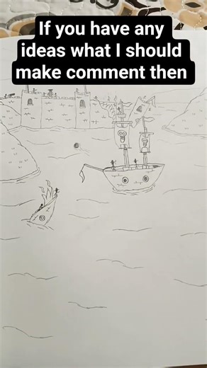 Pirates raid the Castle | #drawing #castleart #cool #castle #pirates #ship #raid #attack