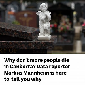 6.4K views · 29 reactions | ☠ Why don't more people die in Canberra?  Data reporter Markus Mannheim investigated the historical trend of Canberrans choosing to leave the city as they age. ⚰ But he discovered this trend is starting to reverse: more people are choosing to stay, and ultimately die, in the bush capital.  ABC Canberra | Don Sheil | ABC Canberra | Facebook