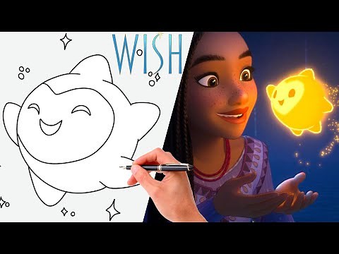 How To Draw the WISHING STAR From WISH the movie | SUPER EASY DISNEY DRAWING