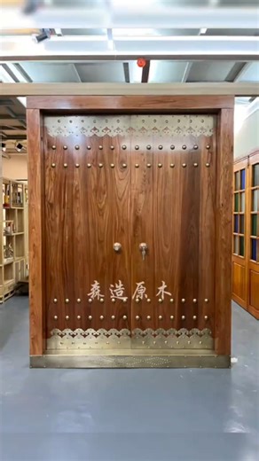 Villa Log Gate Build | Beautiful Chinese Style Wooden Door for Rural House #viralvideo #woodendoor