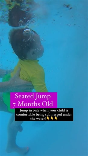 Your Child Must be comfortable Being Submerged to Qualify to Jump in! Order Of Operations for Proper Jump👇 1️⃣Say Ready Go! 2️⃣Jump In! 3️⃣Submerge! 4️⃣Turn Under the Water! 5️⃣Find Ledge! 6️⃣Climb Out Elbows Belly Knees! No matter what age your child is, if you’re going to have them jump in, they must be comfortable with being submerged under the water! Start in the bathtub between 2 and 6 months and then head to the pool to teach survival swimming!👶🏻🛁💦 Education is 🔑 to building your con