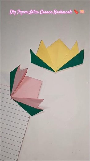 Diy Paper Lotus Corner Bookmark 🔖🪷#shorts #diy #teamanvik #bookmark 🔖🪷