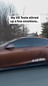 Some people didn’t like my V8 Tesla… #tesla #v8 #ev #electriccar #projectcar #diy #reels | Rich Rebuilds