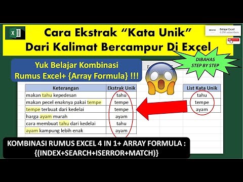 Cara Ekstrak Kata Unik dari Kalimat Berdasarkan List di Excel | Menggunakan Rumus Kombinasi
