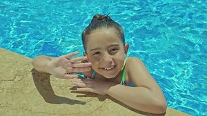Little Girl Having Fun Pool Little Stock Footage Video (100% Royalty-free) 1083907837 | Shutterstock