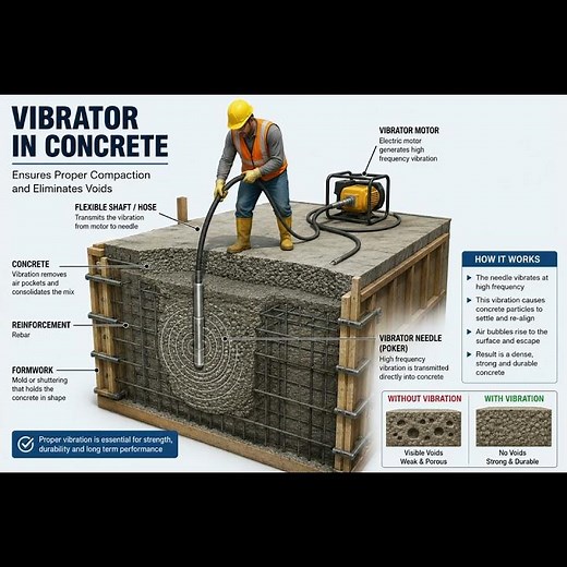 Concrete Vibrator Working Explained in Pictures | Construction Essential