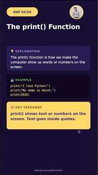 Python print() Function Explained 🐍 | Print Text & Numbers in Python #shorts