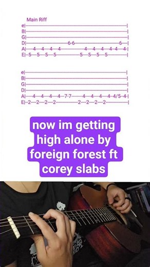 now im getting high alone by Foreign Forest ft Corey Slabs- Acoustic Guitar Tab #shorts