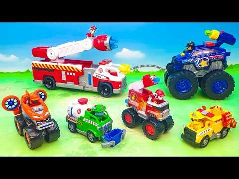 Paw Patrol Monster Car transform into Rescue Fire Truck. Rubble, Marshall and Chase | Nickelodeon
