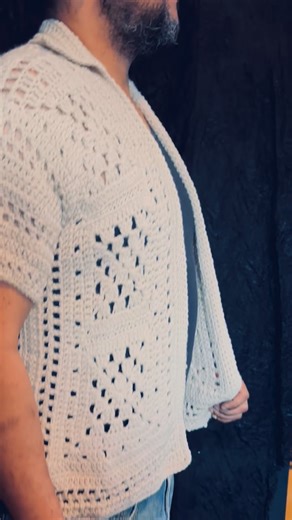 Ana on Instagram: "Men’s Crochet Collared Shirt ! I told yall to expect more clothing Shoutout to my hubby for being my forever unpaid model 😜✌🏽 #crochet #crochetfashion #crochetersofinstagram #crochetmenswear #menswearfashion"