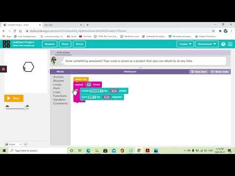 Learn how to draw shapes in CODE.org