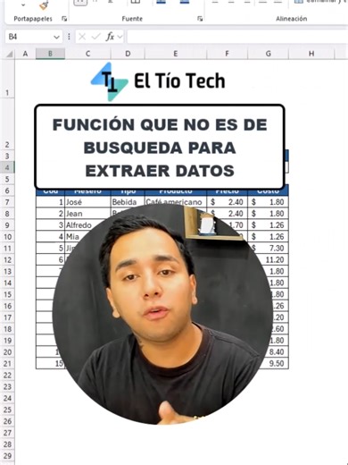 Cómo usar una función que NO es de búsqueda para extraer datos en Excel 🧠📊 ¡Resultados sin BUSCARV! ⚡ ¿Siempre usas funciones de búsqueda para todo? 😅 Con este truco de Excel aprenderás a extraer datos usando funciones alternativas 🔎✅, logrando fórmulas más flexibles y potentes en segundos 🚀 #Excel #exceltutorial #ElTioTech #ExcelTips #viral