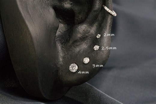 Titanium Cubic Zirconia Stud Earrings: Minimalist Stacking Jewelry - Etsy